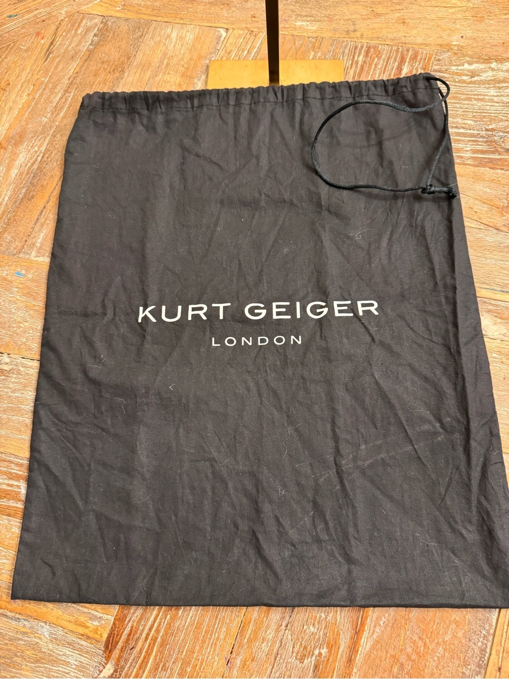 Kurt Geiger Black Cotton Drawstring Dust Bag